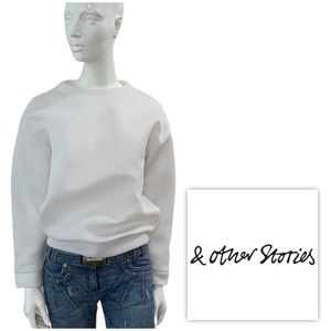 And Other Stories White Mesh Style Sweatshirt Sweater Top